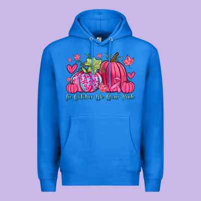 In October We Wear Pink Premium Hoodie Designed By Zillion Design Studio