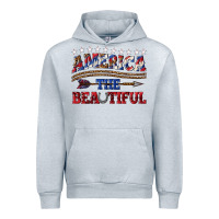 Heather Grey America the beautiful Urban Hoodie - texasbilliewilder