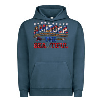Pigment Midnight Navy America the beautiful Urban Hoodie - texasbilliewilder