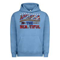 Pigment Pebble Blue America the beautiful Urban Hoodie - texasbilliewilder