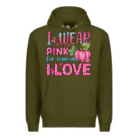 Army Green i wear pink for someone i love Premium Hoodie - Zillion Design Studio