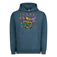 Pigment Midnight Navy mardi gras mask french bulldog Urban Hoodie - RanaPortraitStore