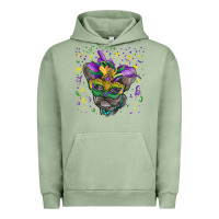 Pigment Oil Green mardi gras mask french bulldog Urban Hoodie - RanaPortraitStore