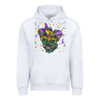 White mardi gras mask french bulldog Urban Hoodie - RanaPortraitStore