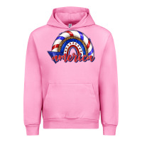 Fuchsia Pink America rainbow Urban Hoodie - texasbilliewilder