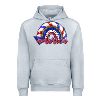 Heather Grey America rainbow Urban Hoodie - texasbilliewilder