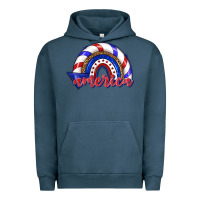 Pigment Midnight Navy America rainbow Urban Hoodie - texasbilliewilder