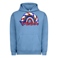 Pigment Pebble Blue America rainbow Urban Hoodie - texasbilliewilder