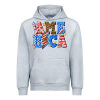 Heather Grey America with lightning bolt Urban Hoodie - texasbilliewilder