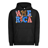 Pigment Black America with lightning bolt Urban Hoodie - texasbilliewilder