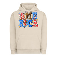 Pigment French Oak America with lightning bolt Urban Hoodie - texasbilliewilder