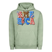 Pigment Oil Green America with lightning bolt Urban Hoodie - texasbilliewilder