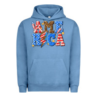 Pigment Pebble Blue America with lightning bolt Urban Hoodie - texasbilliewilder