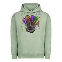Pigment Oil Green mardi gras pitbull Urban Hoodie - RanaPortraitStore