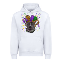 White mardi gras pitbull Urban Hoodie - RanaPortraitStore