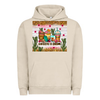Pigment French Oak Cafecito y chisme coffee cups Urban Hoodie - Zillion Design Studio
