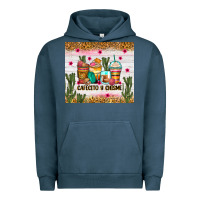Pigment Midnight Navy Cafecito y chisme coffee cups Urban Hoodie - Zillion Design Studio