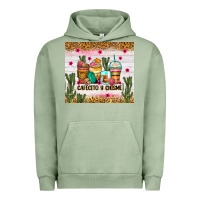 Pigment Oil Green Cafecito y chisme coffee cups Urban Hoodie - Zillion Design Studio