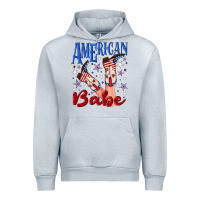 Heather Grey American babe 4th july Urban Hoodie - texasbilliewilder