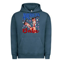 Pigment Midnight Navy American babe 4th july Urban Hoodie - texasbilliewilder