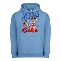 Pigment Pebble Blue American babe 4th july Urban Hoodie - texasbilliewilder