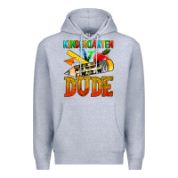 Heather Grey kindergarten dude Premium Hoodie - texasbilliewilder