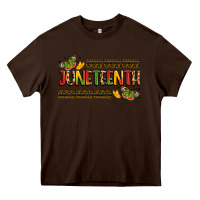 Chocolate Brown colorful juneteenth celebration art Heavy Core Tee - LillyAllenDesigns