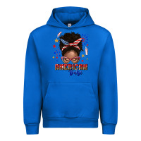 Cobalt American babe afro messy bun Urban Hoodie - texasbilliewilder