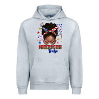 Heather Grey American babe afro messy bun Urban Hoodie - texasbilliewilder