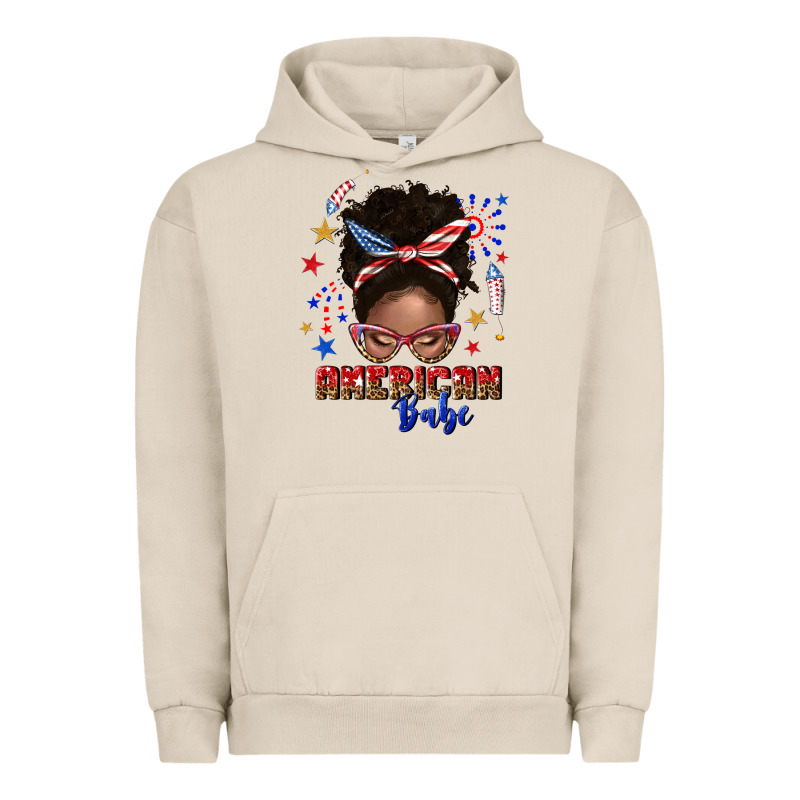American Babe Afro Messy Bun Urban Hoodie by texasbilliewilder | Teevron