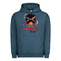 Pigment Midnight Navy American babe afro messy bun Urban Hoodie - texasbilliewilder