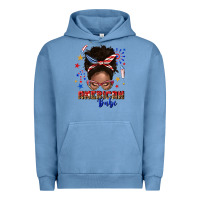 Pigment Pebble Blue American babe afro messy bun Urban Hoodie - texasbilliewilder