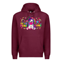 Burgundy kindergarten we are done 1st here we come with unicorn Premium Hoodie - texasbilliewilder