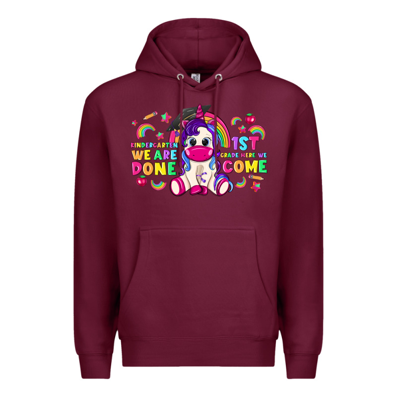 Kindergarten We Are Done 1st Here We Come With Unicorn Premium Hoodie by texasbilliewilder | Teevron