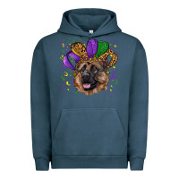 Pigment Midnight Navy mardi gras hat german shepherd Urban Hoodie - RanaPortraitStore