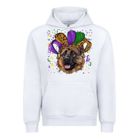 White mardi gras hat german shepherd Urban Hoodie - RanaPortraitStore