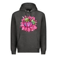 Charcoal Heather sunflower pumpkin breast cancer Premium Hoodie - Zillion Design Studio