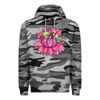 Slate Camo sunflower pumpkin breast cancer Premium Hoodie - Zillion Design Studio