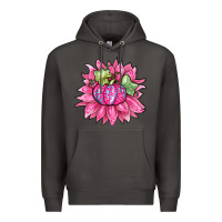 Smoke sunflower pumpkin breast cancer Premium Hoodie - Zillion Design Studio