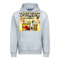 Heather Grey bus driver coffee cups Urban Hoodie - Zillion Design Studio