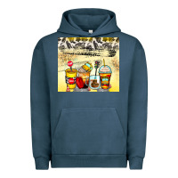 Pigment Midnight Navy bus driver coffee cups Urban Hoodie - Zillion Design Studio