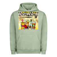 Pigment Oil Green bus driver coffee cups Urban Hoodie - Zillion Design Studio