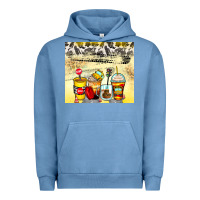 Pigment Pebble Blue bus driver coffee cups Urban Hoodie - Zillion Design Studio