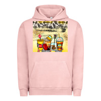 Pigment Salmon bus driver coffee cups Urban Hoodie - Zillion Design Studio
