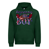 Forest Green American boy with cowboy Urban Hoodie - texasbilliewilder