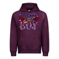 Mauve Wine American boy with cowboy Urban Hoodie - texasbilliewilder