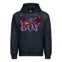Navy American boy with cowboy Urban Hoodie - texasbilliewilder