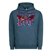 Pigment Midnight Navy American boy with cowboy Urban Hoodie - texasbilliewilder