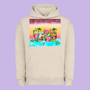 Beach Summer Coffee Cups Urban Hoodie Designed By Zillion Design Studio