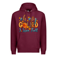 Burgundy oh my gourd i love fall Premium Hoodie - Zillion Design Studio